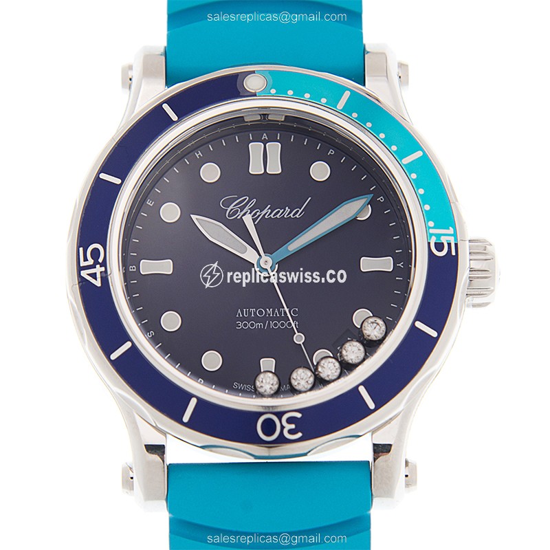 Chopard Happy Sport Replica - Automatic - Blue Dial - Rubber